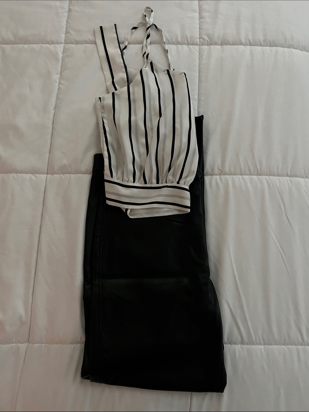 New Zara Black Leggings & Shine halter!  So cute for a summer night out!